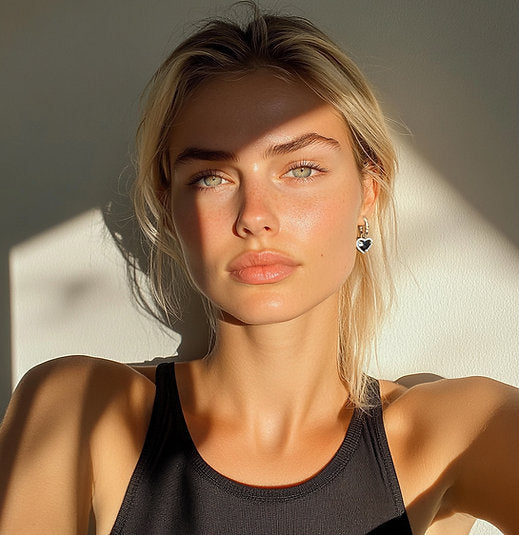Black Heart Drop Earrings