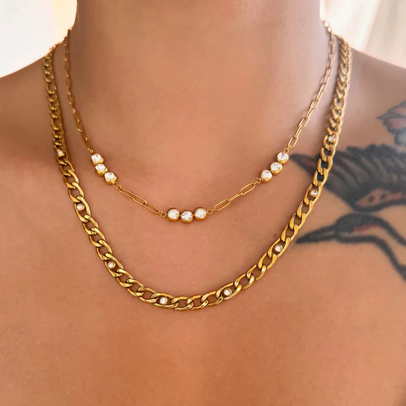 Cosmic Glow Paperclip Necklace