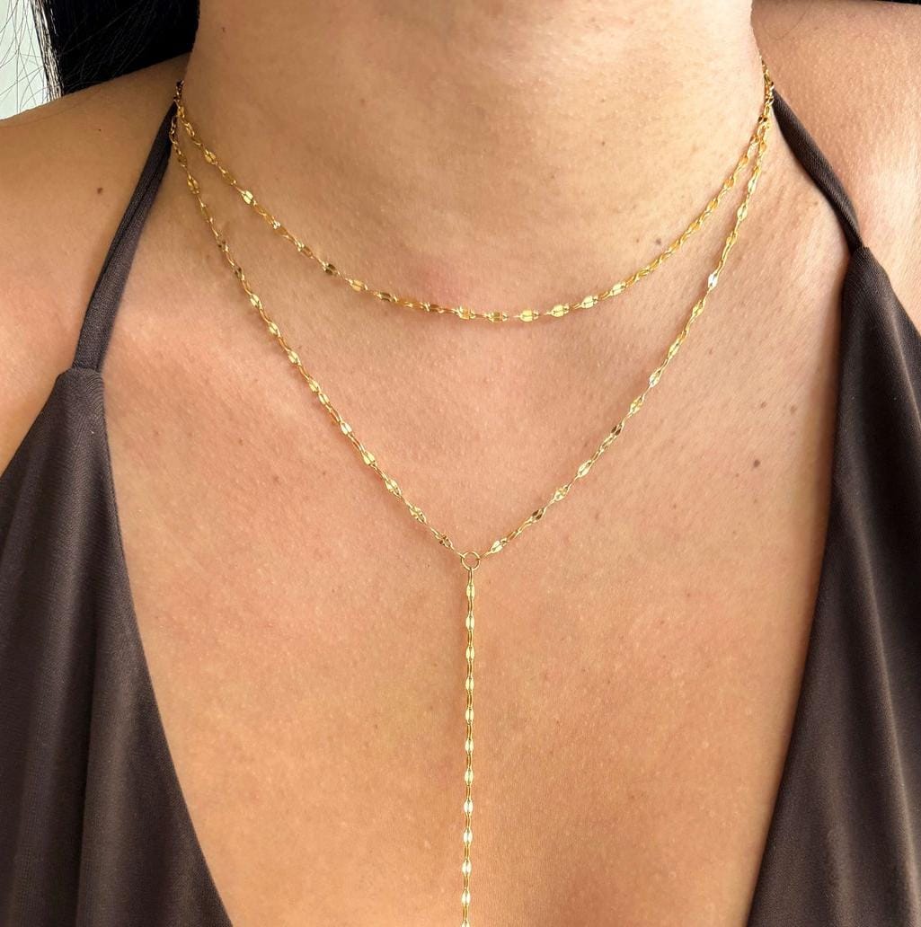 DOUBLE LAYER Y CHAIN NECKLACE