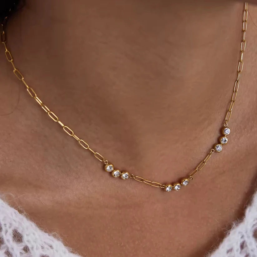 Cosmic Glow Paperclip Necklace