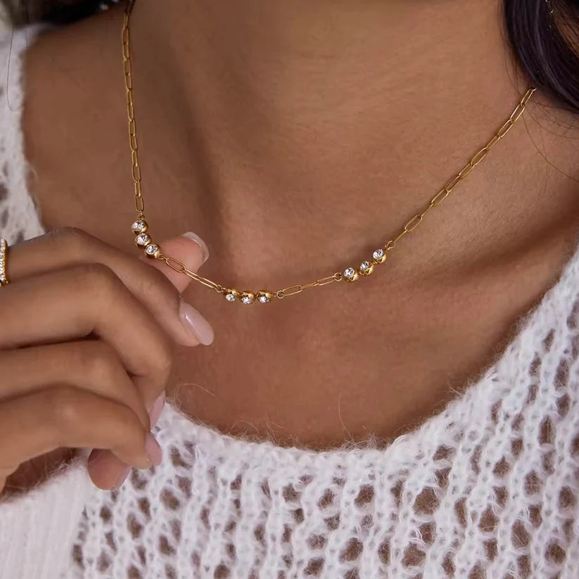 Cosmic Glow Paperclip Necklace