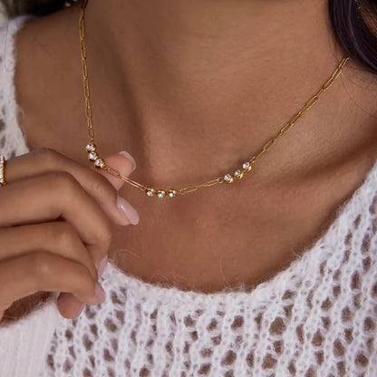 Cosmic Glow Paperclip Necklace