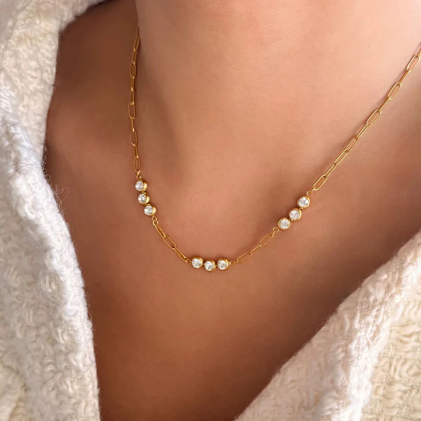 Cosmic Glow Paperclip Necklace