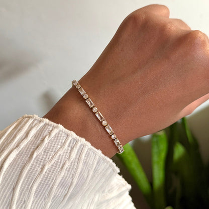 Baguettes & Stones Tennis Bracelet