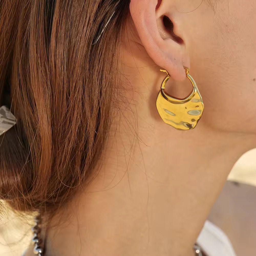 Organic Wave Hoop Earrings