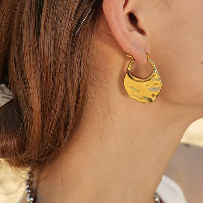 Organic Wave Hoop Earrings