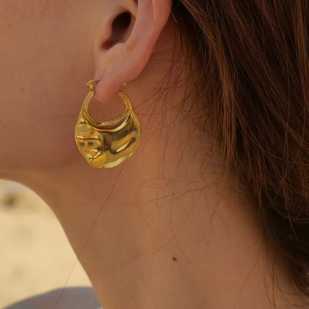 Organic Wave Hoop Earrings