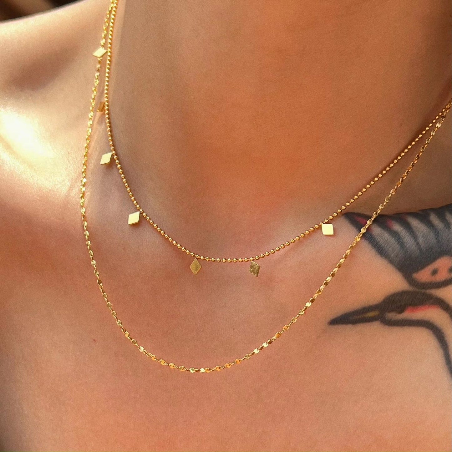 Golden Glow Double Layer Necklace