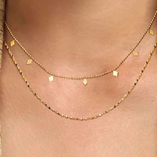 Golden Glow Double Layer Necklace
