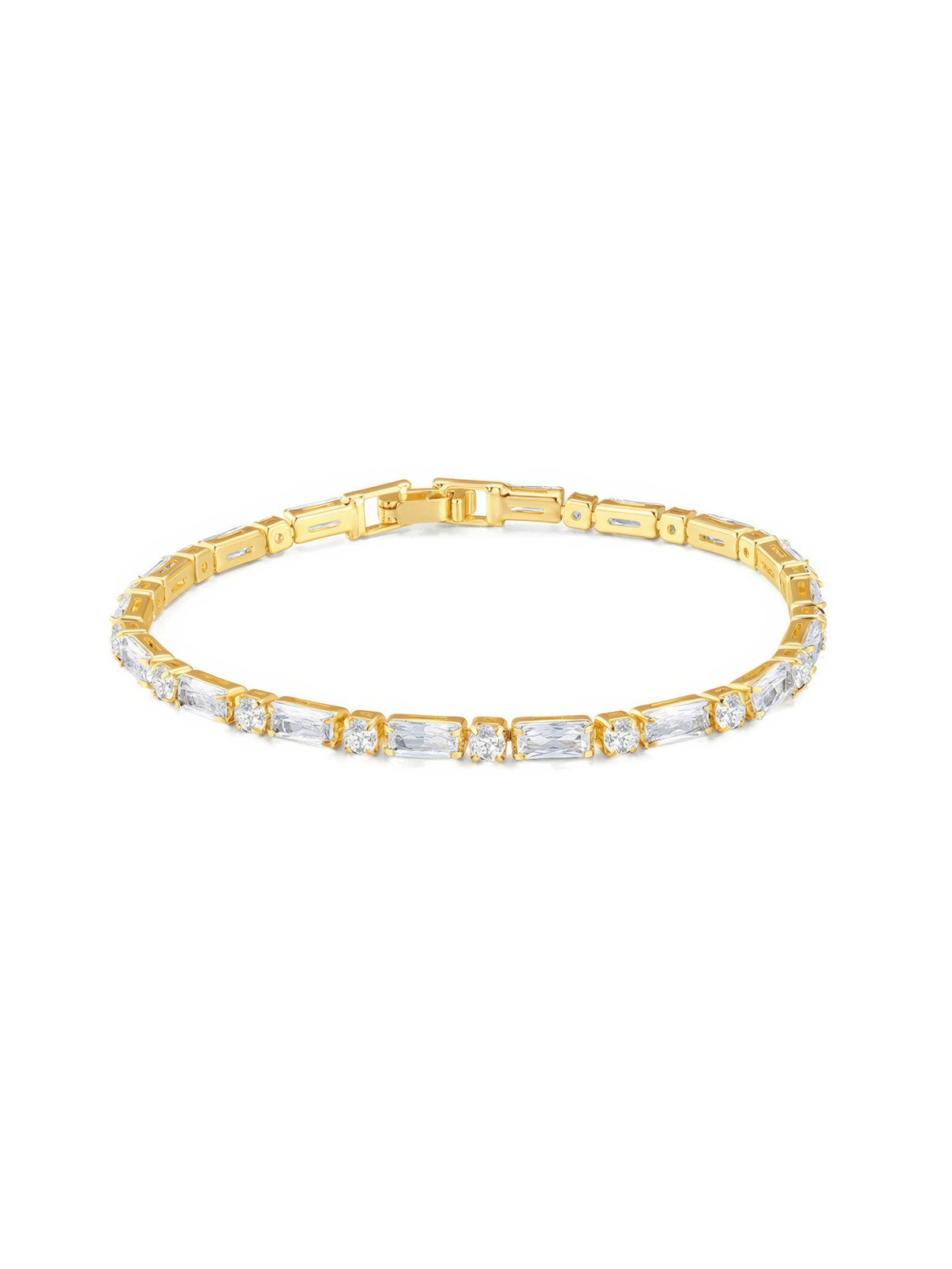 Baguettes & Stones Tennis Bracelet