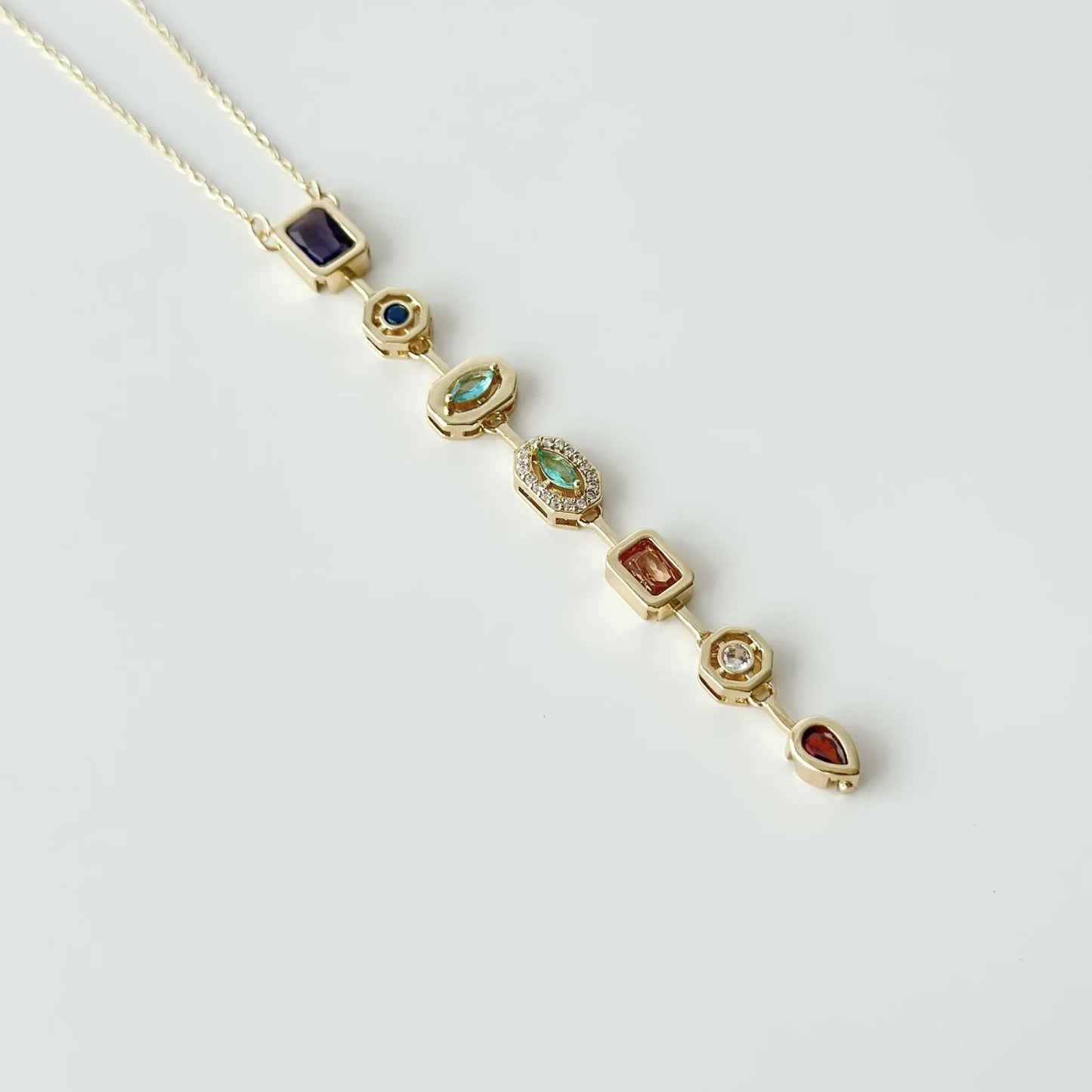 Gemcut Lariat Necklace