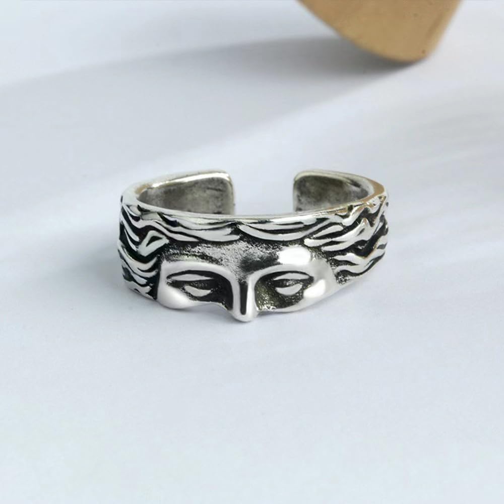 HALF FACE SILVER RING