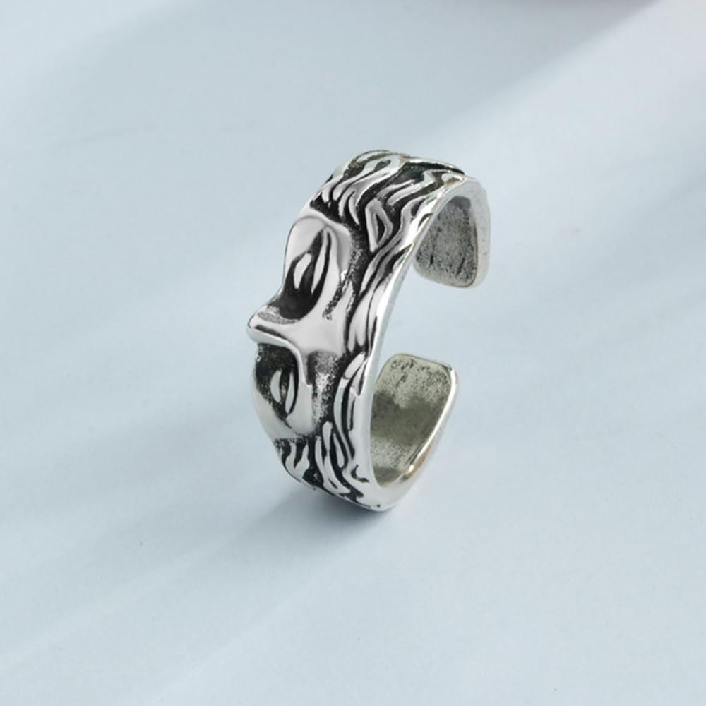 HALF FACE SILVER RING